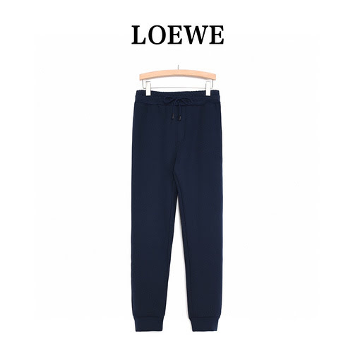 Pantaloni LoeweLuo Yiwei in felpa scura con logo goffrato