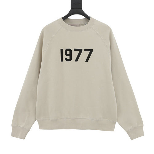 FEAR OFGOD doppia linea ESSENTIALS high street 1977 felpa girocollo floccata digitale