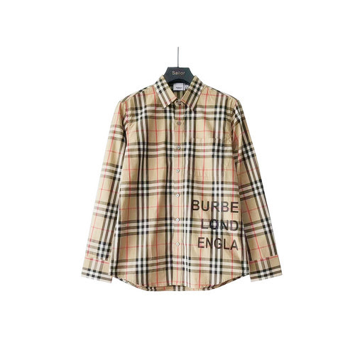 bbr Collezione Burberry Camicia classica a maniche lunghe con lettere