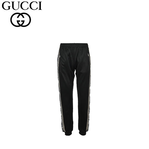 Pantaloni GcciGucci con logo ricamato stampa serpente