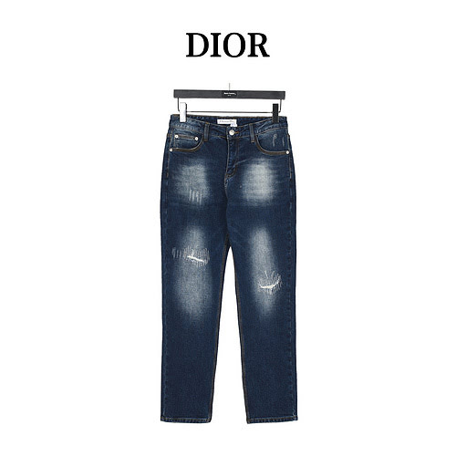 Pantaloni in denim con logo pochette CDDior