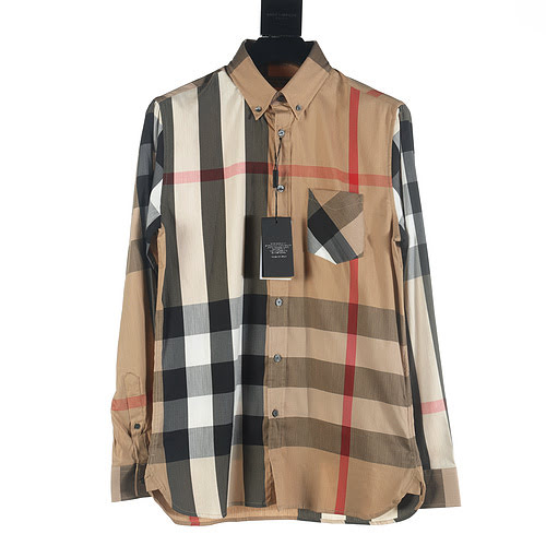 Camicia Burberry BBR 23Fw classica a maniche lunghe a quadri larghi