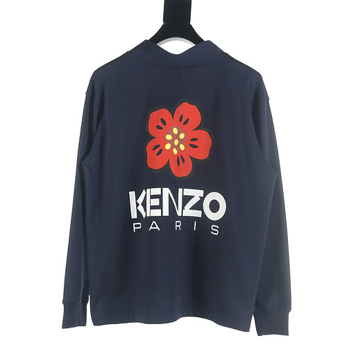 KENZO Kenzo KZ 23 nuova serie BOKE cardigan in felpa stampata con fiori di begonia sul retro