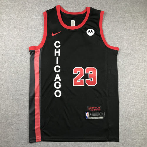 Bulls No. 23 Jordan Black 24th Season City Edition Jersey