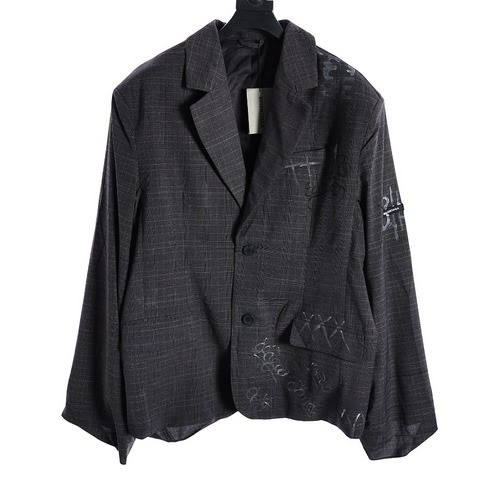 Blazer scozzese con graffiti BLCG