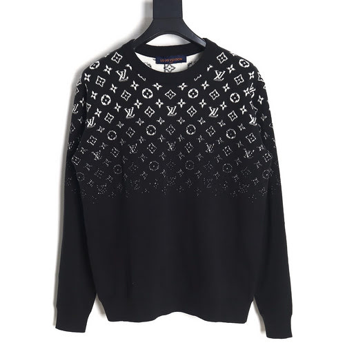 Maglione girocollo con stampa all-over semimigradiente LV Louis Vuitton 23FW