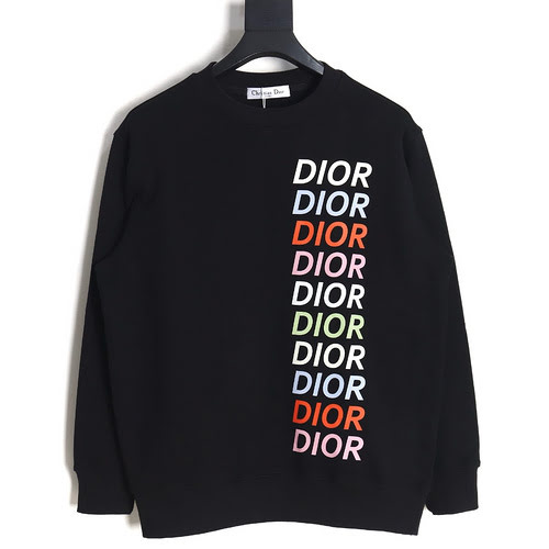 Felpa girocollo CD Dior 23FW con logo colorato stampato