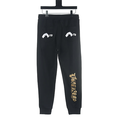 Pantaloni sportivi ricamati abbronzanti Evisu 福神 24fw