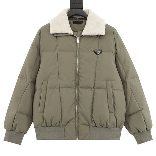 Piumino Prada Iron Brand Verde Militare