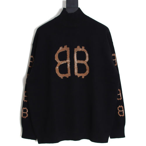 Maglione a collo alto BLCG Balenciaga 23FW Bitcoin infangato