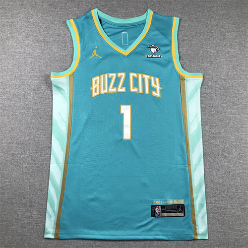 Maglia Hornets No 1 LaMelo Ball Green 24a stagione City Edition