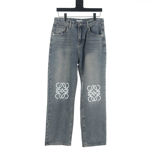 Jeans lavati con stampa LoeweLuo Yiwei 23Fw LOGO