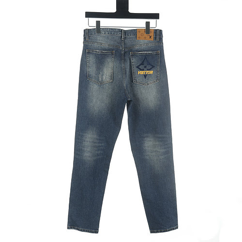 Jeans LV 23Fw con ricamo incrociato sul retro