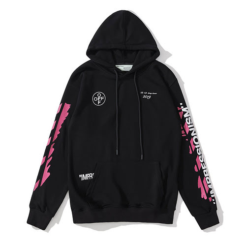 OFFWHITE CO VIRGIL ABLOH felpa con cappuccio con stampa di frecce dipinte con rossetto, stesso stile