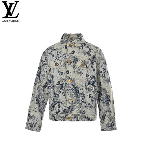 Giacca in denim pesante floreale con nappe stile spettacolo LVLouis Vuitton 22Fw