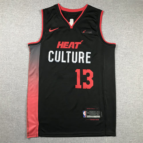 Heat No. 13 Adebayo Black 24th Season City Edition Jersey