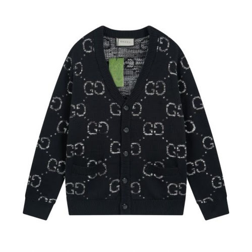 GUCCI Gucci 23SS giacca maglione cardigan lavorato a maglia con doppia G stampa sfumata a maniche lu