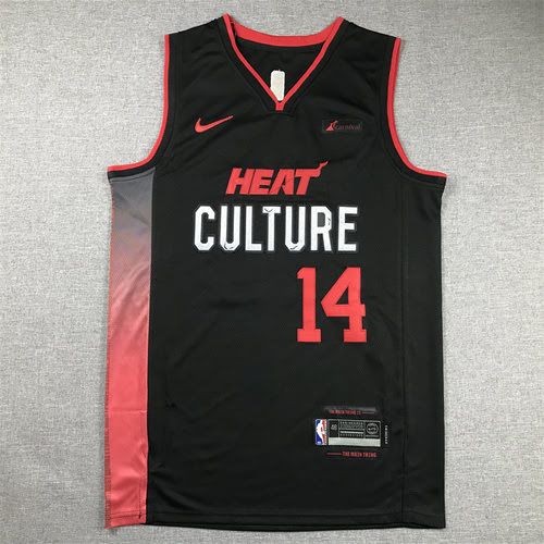 Heat No. 14 Tyler Herro Black 24 New Season Embroidered Fan Edition Jersey