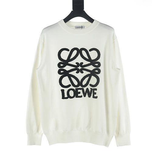 Maglione girocollo LoeweLuo Yiwei 23Fw con grande LOGO ricamato con asciugamano