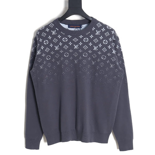 Maglione girocollo con stampa all-over semimigradiente LV Louis Vuitton 23FW