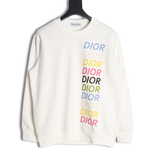 Felpa girocollo CD Dior 23FW con logo colorato stampato