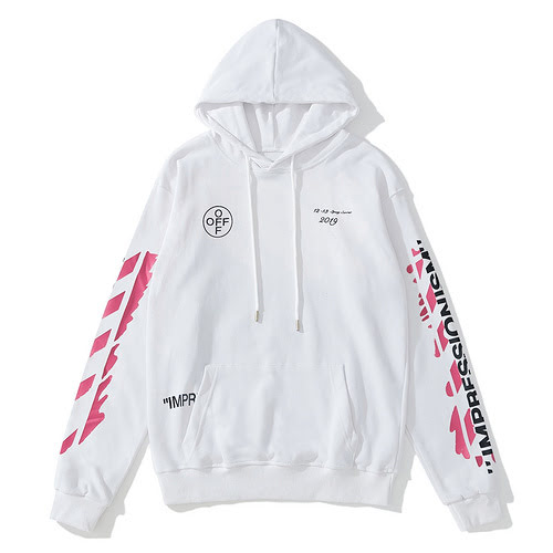 OFFWHITE CO VIRGIL ABLOH felpa con cappuccio con stampa di frecce dipinte con rossetto, stesso stile