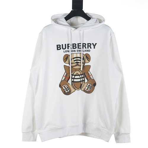 Burberry BBR embroidered teddy bear hooded sweatshirt
