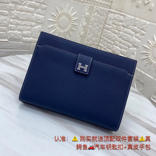 Pochette da uomo Hermès realizzata in pelle bovina originale importata, borsa regalo di alta qualità