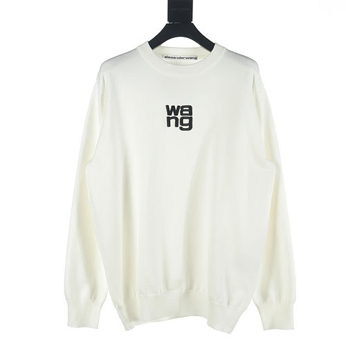 AW/Alexander Wang ADW 23Fw embroidered letter crew neck sweater