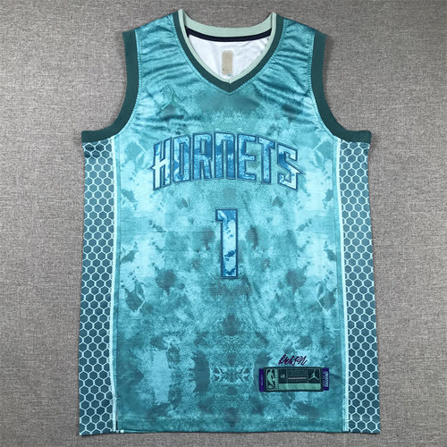 Maglia versione MVP della stagione 2223 degli Hornets No 1 LaMelo Ball transfer verde