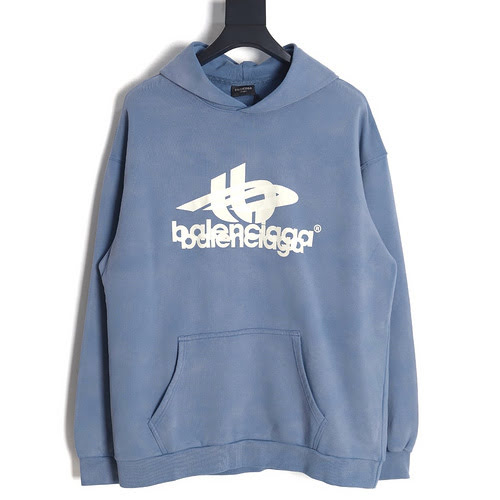 BLCG Balenciaga 23Fw overlapping letter logo hooded sweatshirt