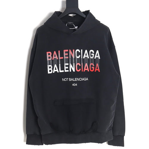 BLCG/Balenciaga 23Fw ghost letter distressed hooded sweatshirt