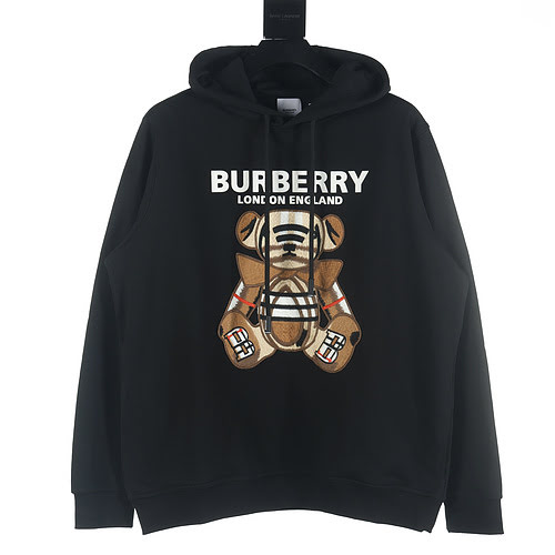 Felpa con cappuccio con orsetto ricamato BBR di Burberry