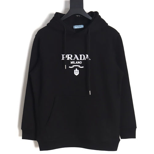 Pra*da 23FW hoodie with logo embroidery on the chest