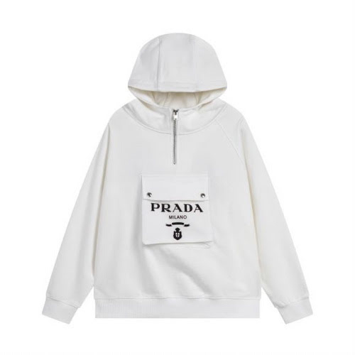 PRADA Prada SS23 autunno e inverno felpa con cappuccio con cerniera logo triangolo tasca in metallo 