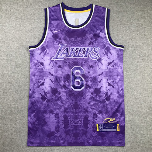 Lakers No. 6 James transfer purple 22-23 season MVP version jersey