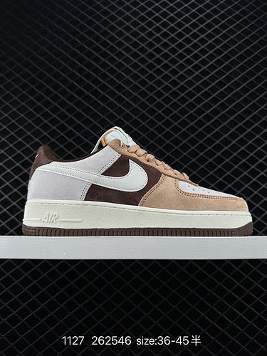 23 Autumn and winter new products Corporate-level Nike Air Force Low ’7 suede coffee bean color Air 
