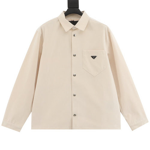 Prada PRD 23FW flocked button denim shirt jacket