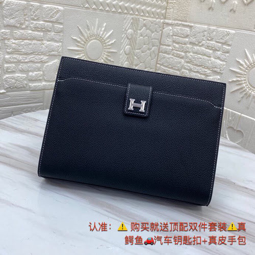 Pochette da uomo Hermès realizzata in pelle bovina originale importata, consegna di alta qualità, bo