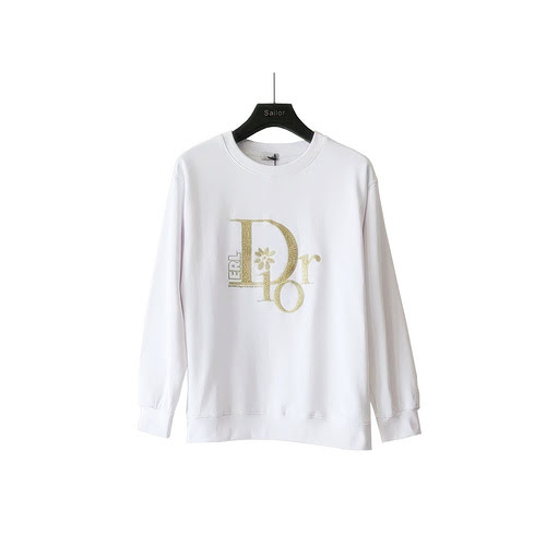 CD 23 new style round neck terry sweatshirt for men and women with gold and silver thread embroidery