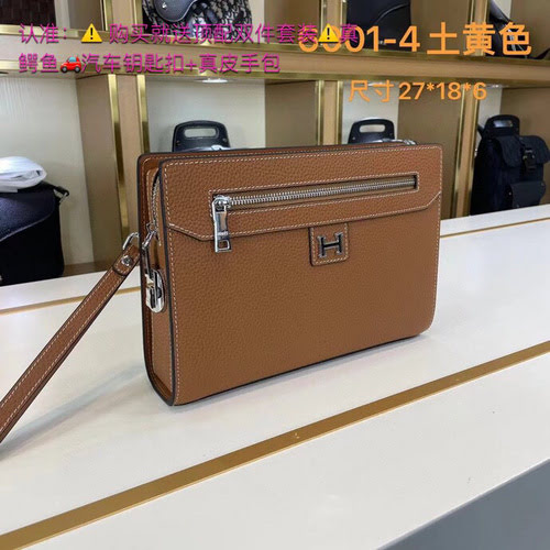 Pochette da uomo Hermès realizzata in pelle bovina originale importata, borsa regalo di alta qualità