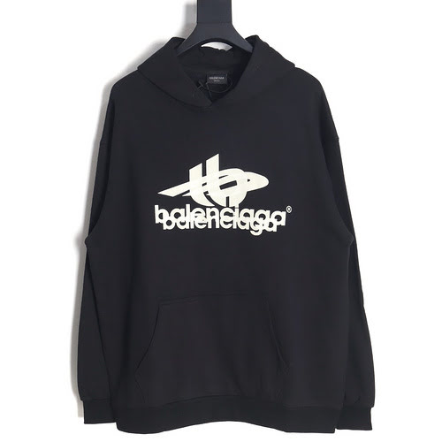 BLCG Balenciaga 23Fw overlapping letter logo hooded sweatshirt