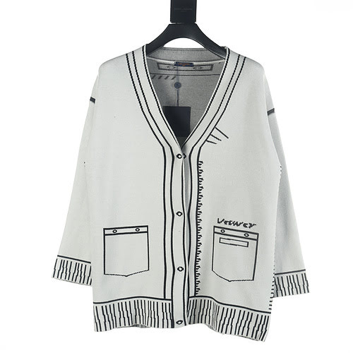 Maglione cardigan con disegno bidimensionale LV 23Fw