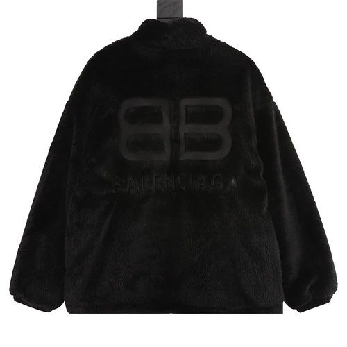 BLCG23AW Bajia Shijia cappotto in pelle ecofriendly con doppia lettera B e pelliccia