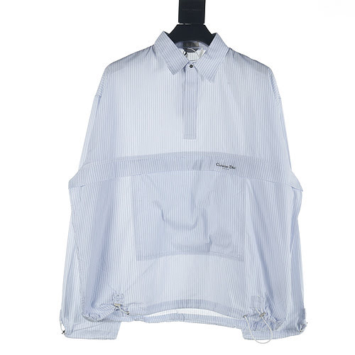 Camicia Dior CD 23FW a righe patchwork a maniche lunghe