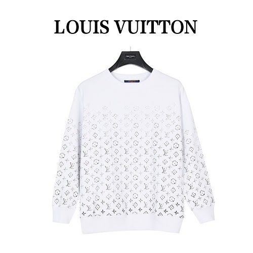 Felpa girocollo LVLouis Vuitton 23Fw con stampa presbiopia sfumata allover