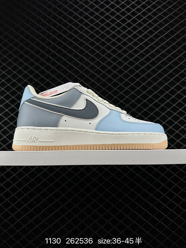 8 Nike Nk Air Force 7 Low scarpe da ginnastica casual Air Force 1 grigio azzurro con morbide prestaz