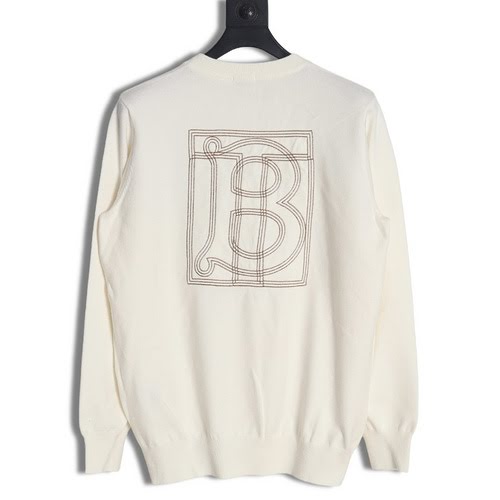 BBRMaglione girocollo Burberry 23Fw con grandi lettere ricamate sul retro