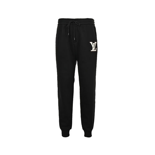 Pantaloni casual LVLouis Vuitton 23Fw con etichetta in pelle e logo patch