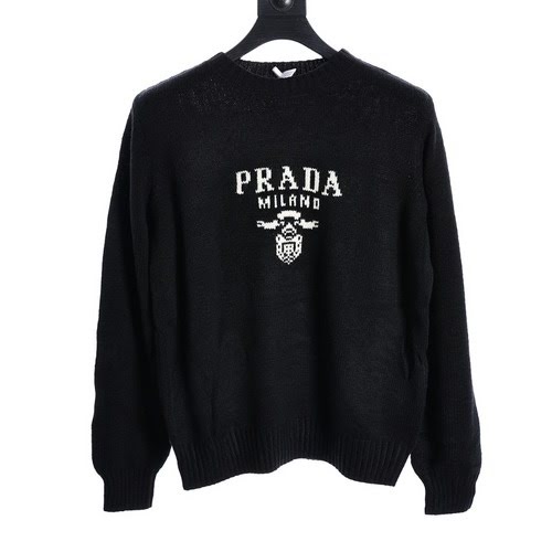 PRADAMaglione girocollo Prada in jacquard petto